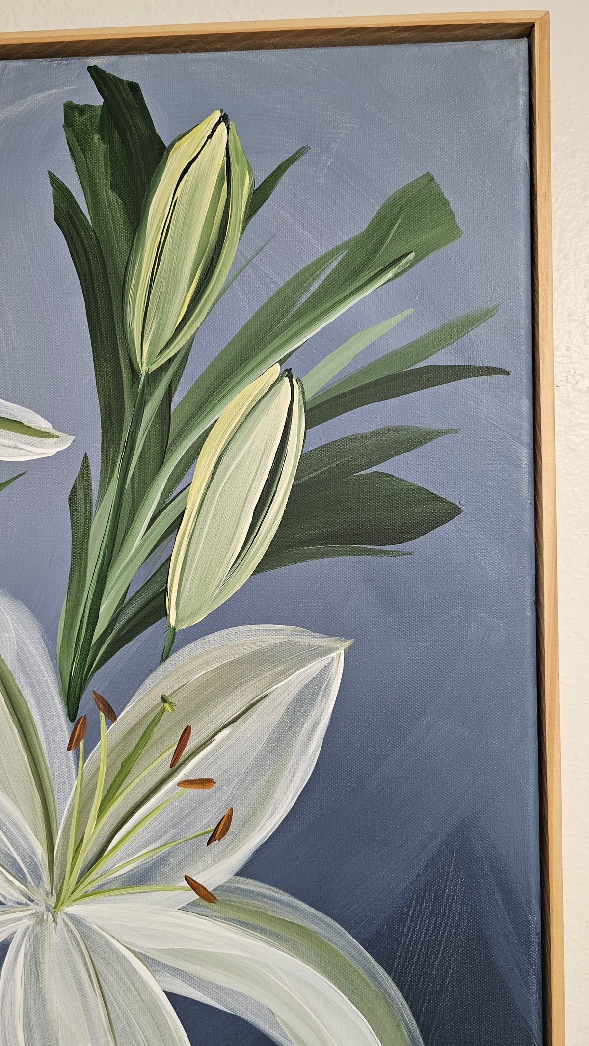 "Fresh"  _ Casablanca Lily Flower Painting by Zoe White _ Acrylic on canvas
