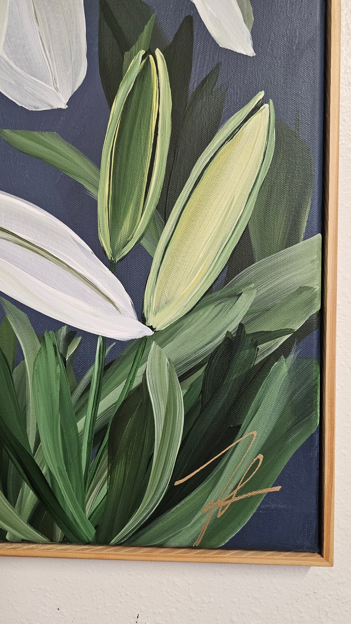 "Fresh"  _ Casablanca Lily Flower Painting by Zoe White _ Acrylic on canvas