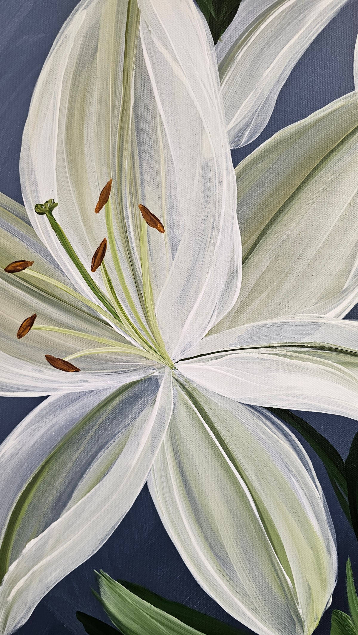 "Fresh"  _ Casablanca Lily Flower Painting by Zoe White _ Acrylic on canvas