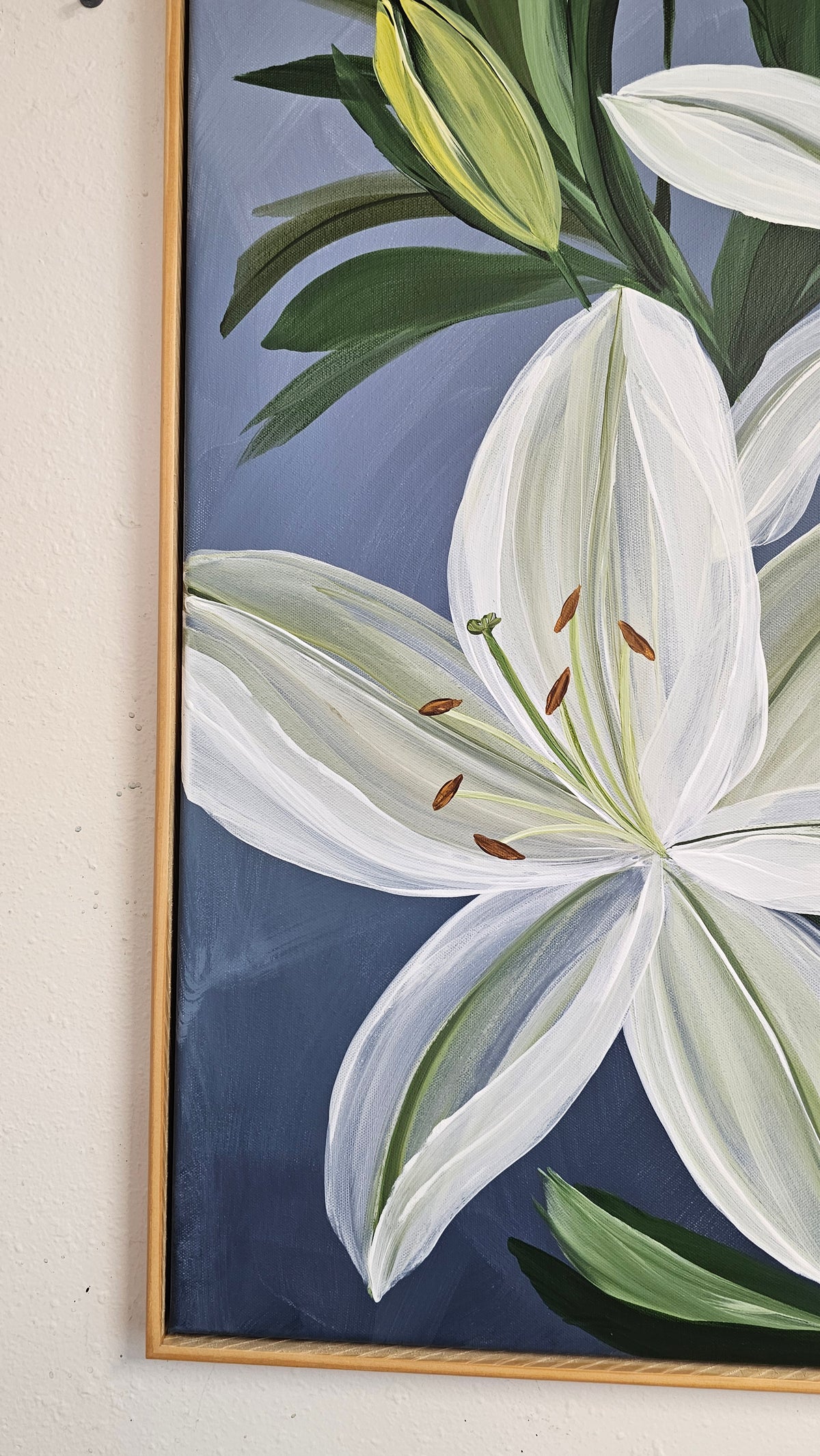 "Fresh"  _ Casablanca Lily Flower Painting by Zoe White _ Acrylic on canvas
