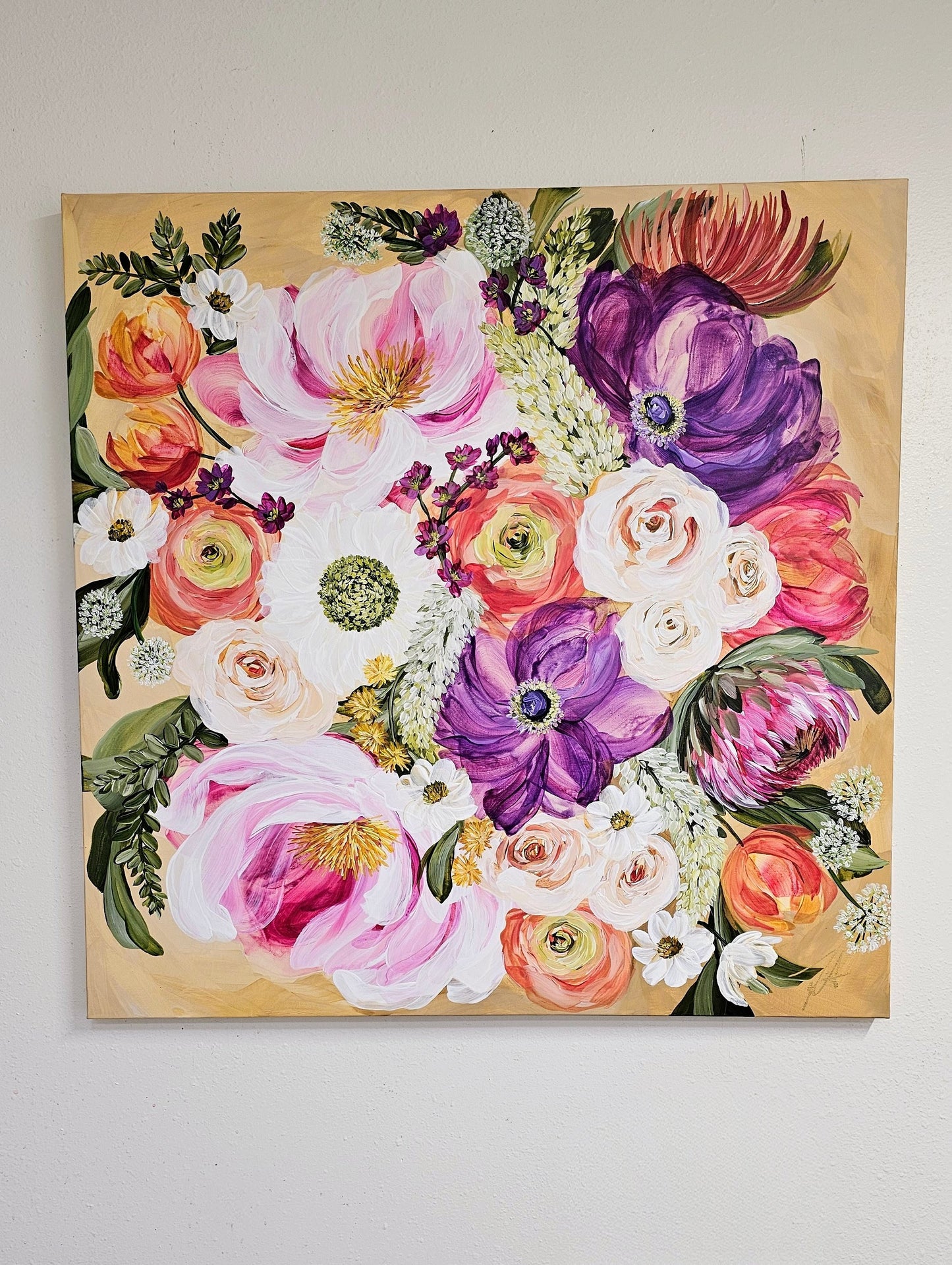 Gather bouquet_ Original Floral Painting – Zoe White Art