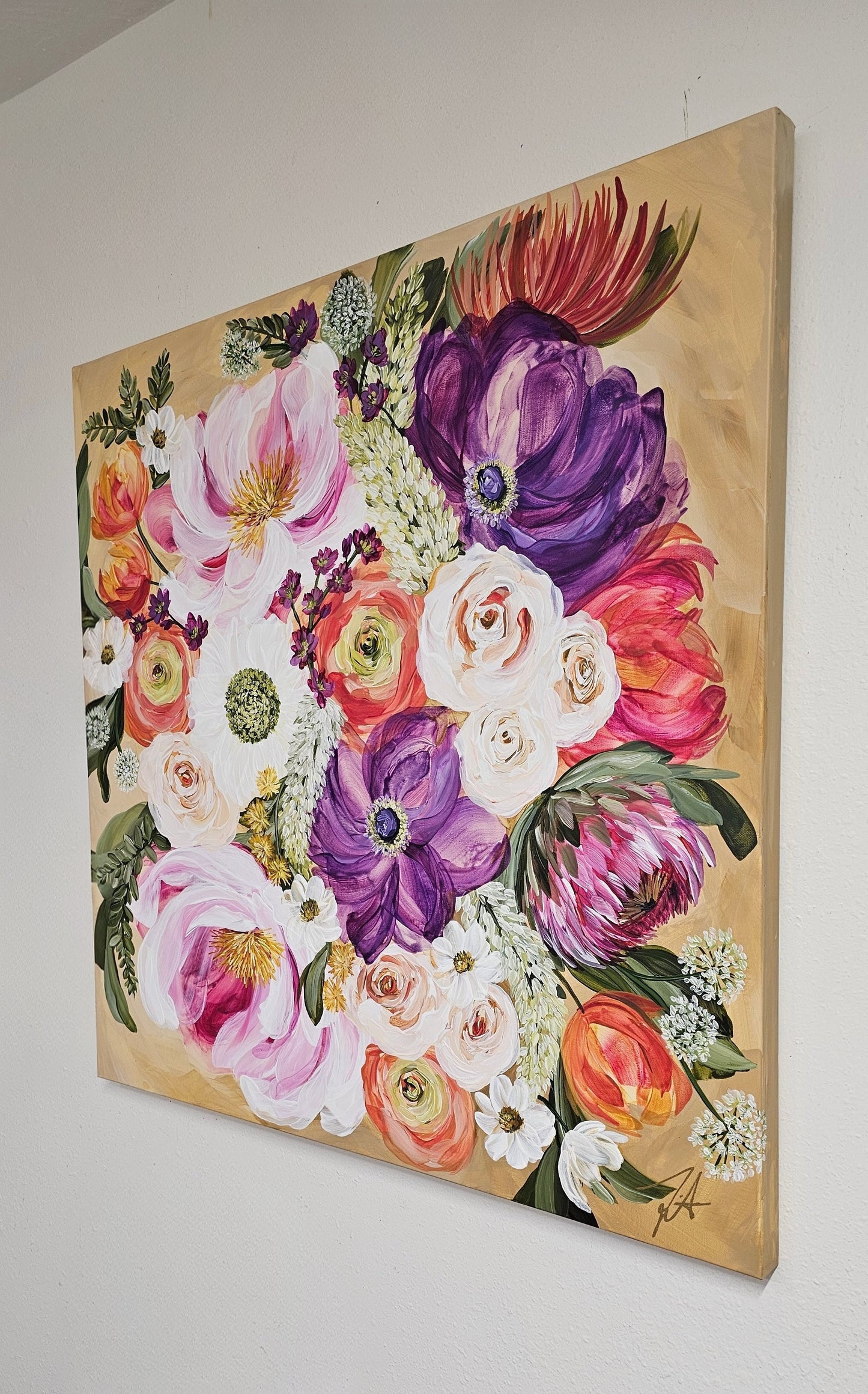Gather bouquet_ Original Floral Painting – Zoe White Art