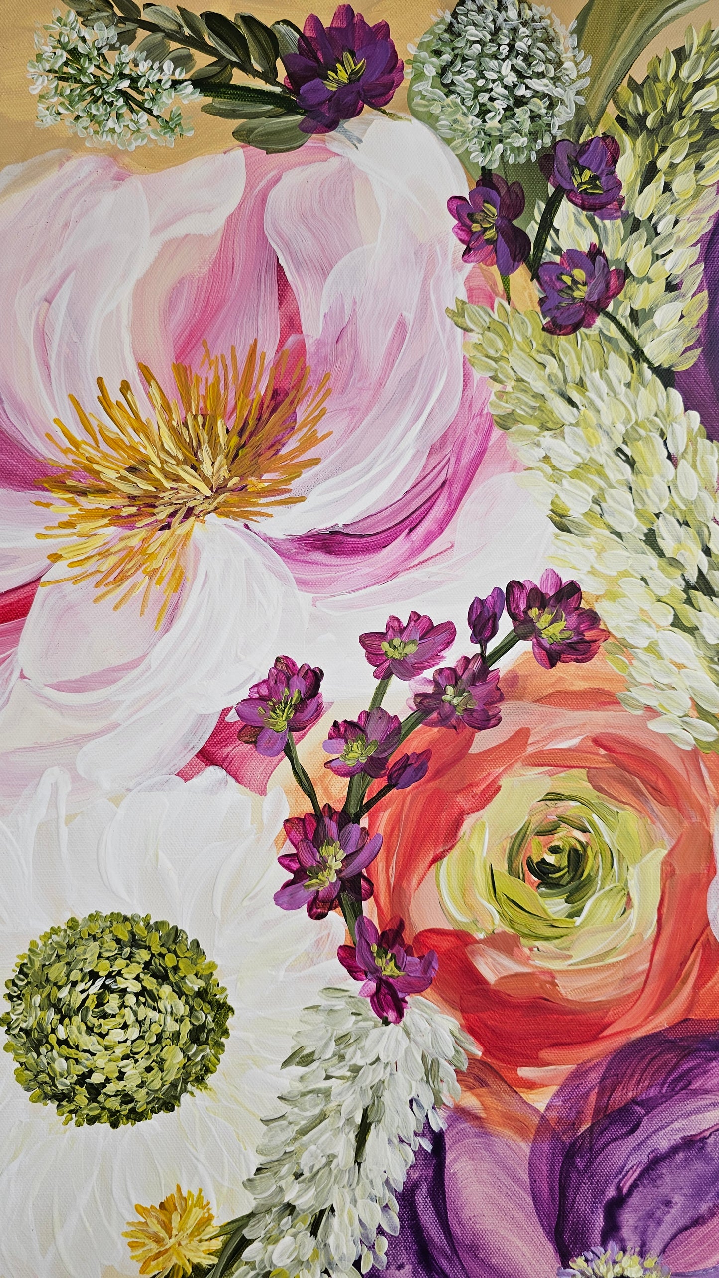 Gather bouquet_ Original Floral Painting – Zoe White Art