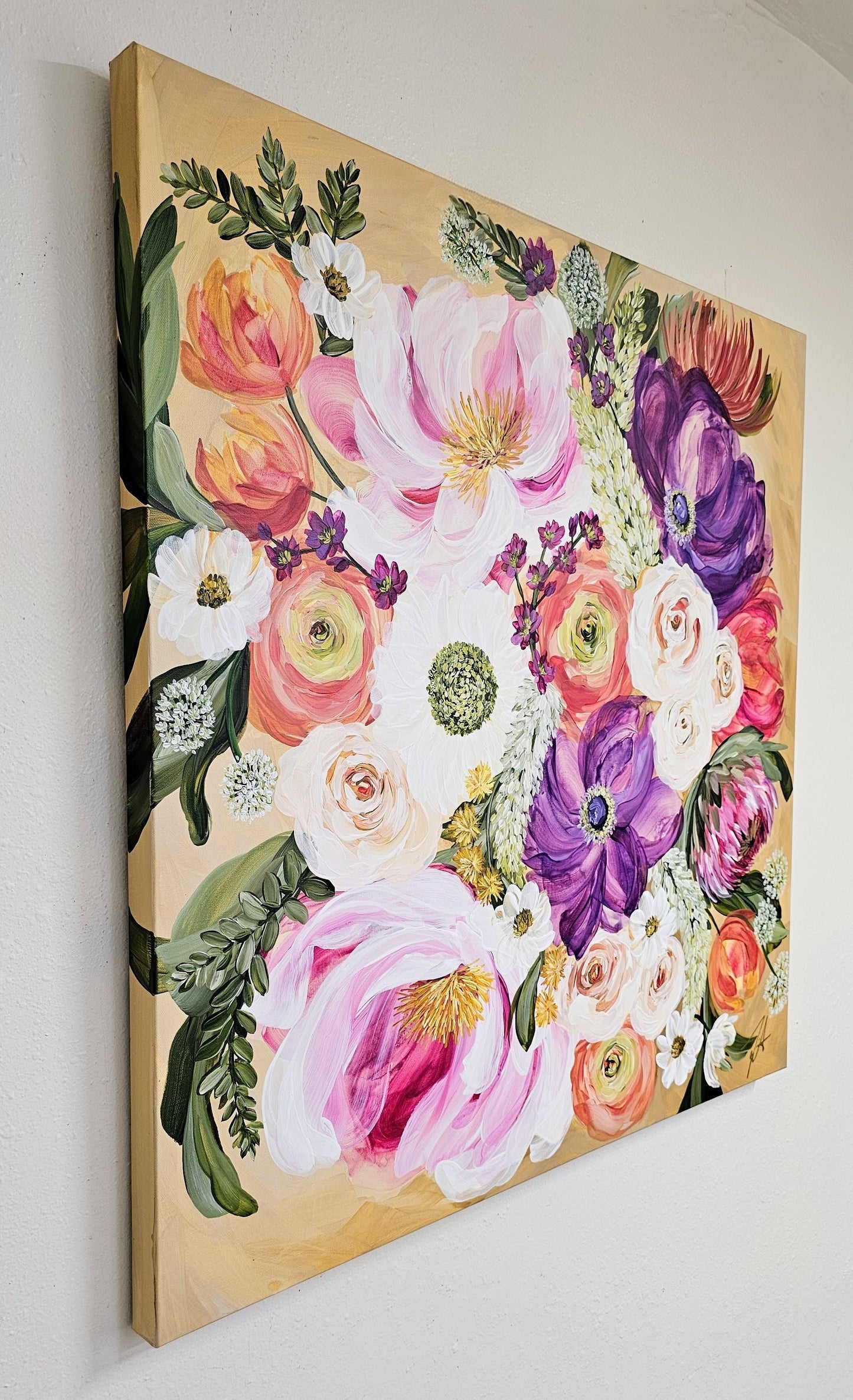 Gather bouquet_ Original Floral Painting – Zoe White Art