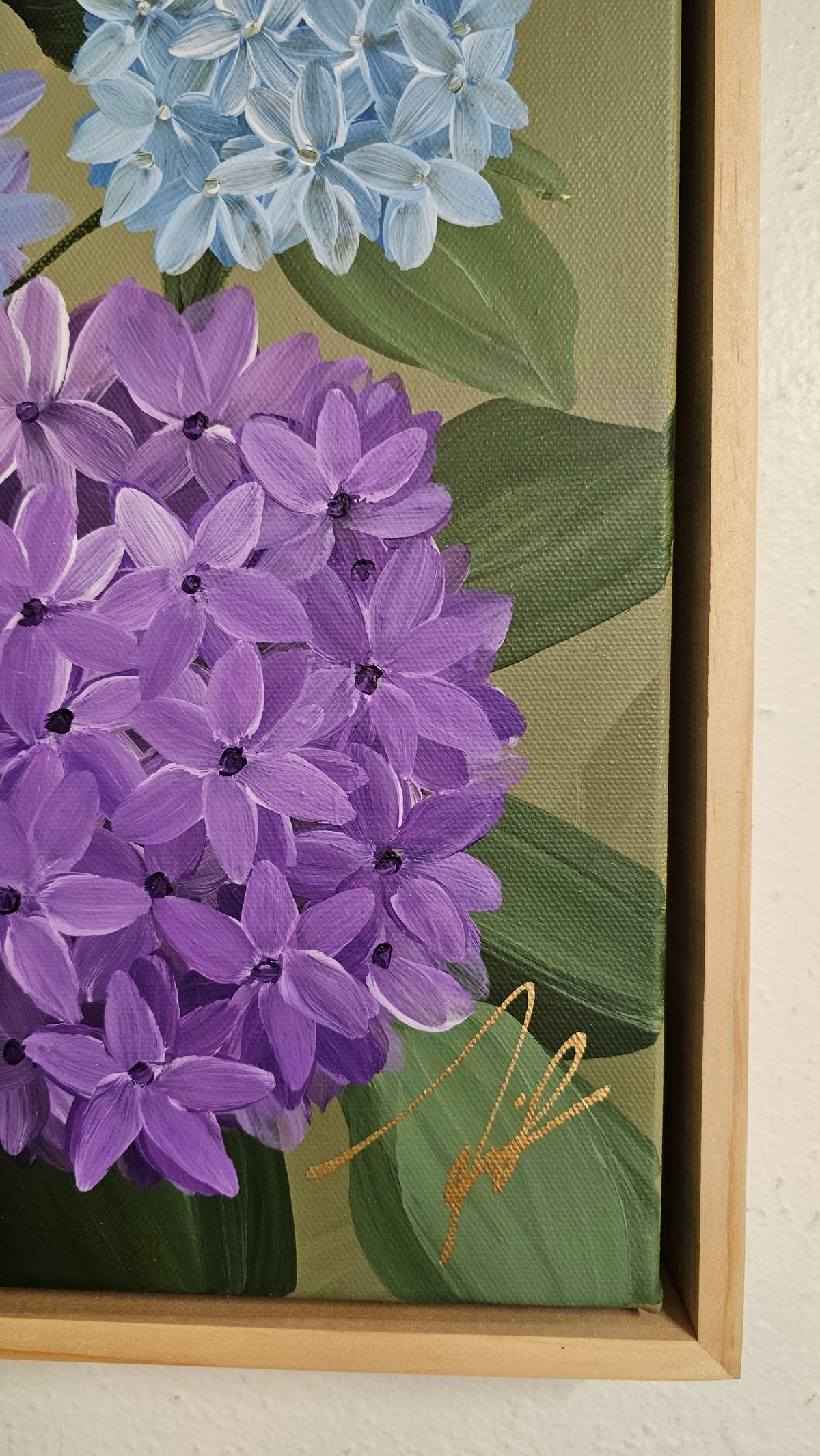 "Heritage" 2 _ 12x12 hydrangeas Flower Painting by Zoe White _ Acrylic on canvas