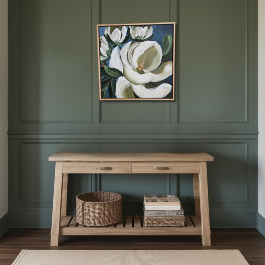 "Beautiful" #1  Magnolia Flower Painting by Zoe White _ Acrylic on canvas