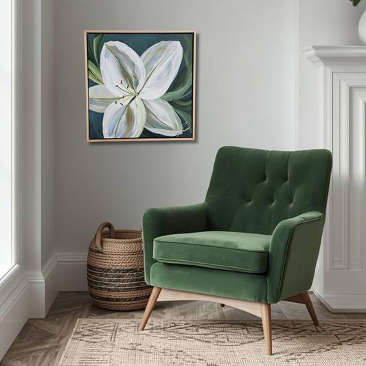 "Fresh" #1 Lily Flower Painting by Zoe White _ Acrylic on canvas