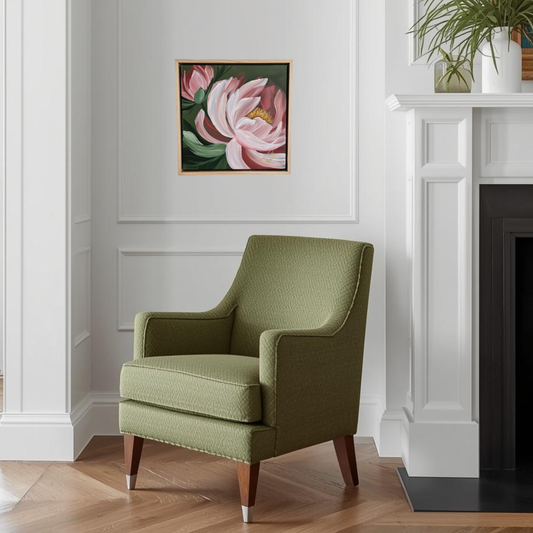 "New Chapter" 1 _ 12x12 Peony Flower Painting by Zoe White _ Acrylic on canvas