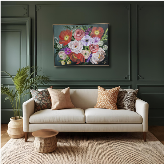 "Flourishing"  _ Poppy Bouquet Flower Painting_ Zoe White Art