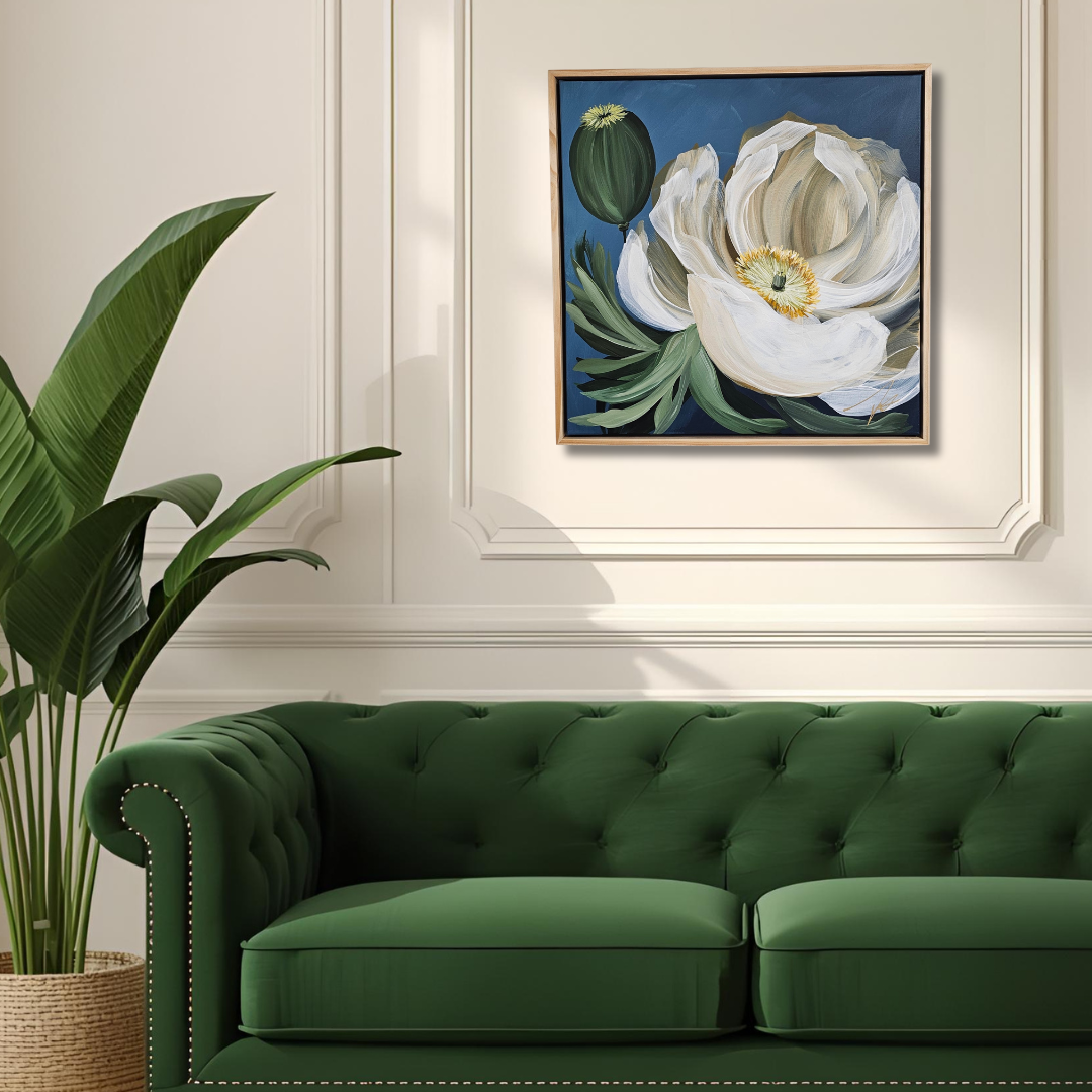 "Journey" #1 Poppy Flower Painting by Zoe White _ Acrylic on canvas