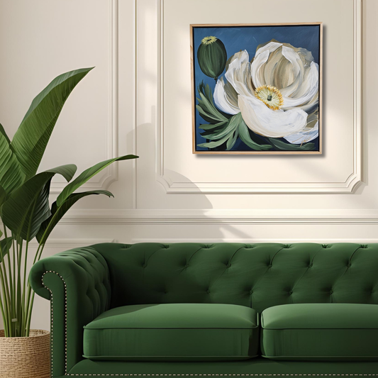 "Journey" #1 Poppy Flower Painting by Zoe White _ Acrylic on canvas