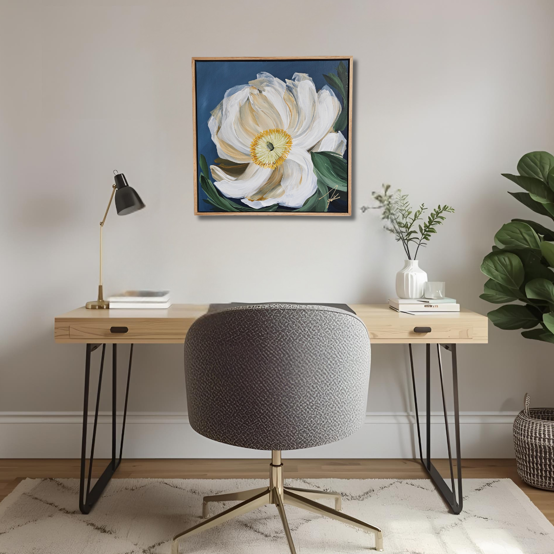 "Journey" #2 Poppy Flower Painting by Zoe White _ Acrylic on canvas