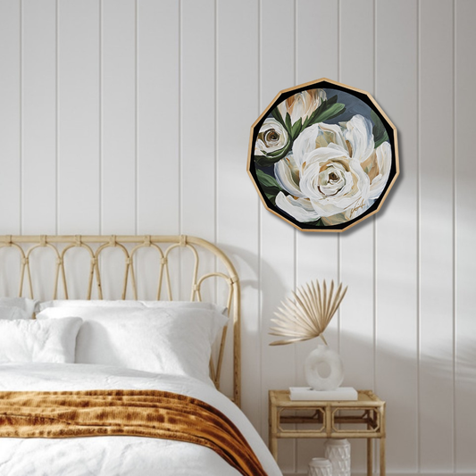 "Beauty" Gardenia Flower Painting by Zoe White _ Acrylic on canvas