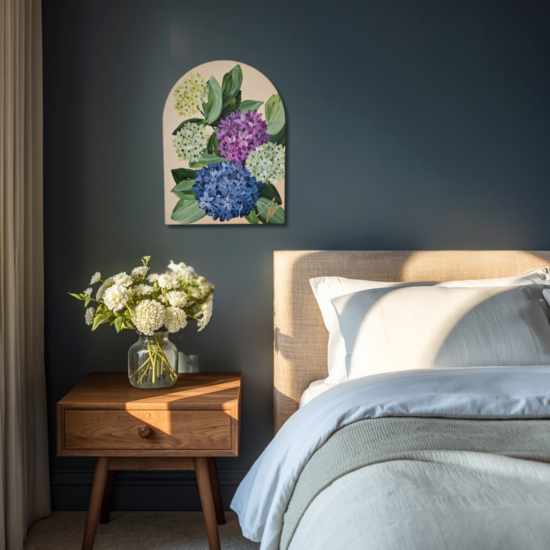 "Legacy" Hydrangeas Flower Painting by Zoe White _ Acrylic on canvas