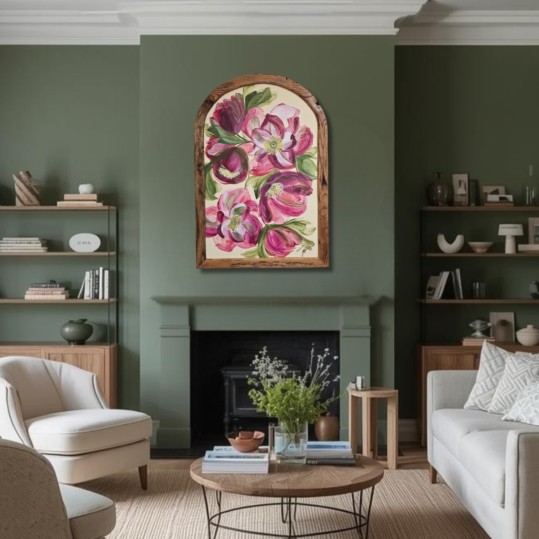 "New Season" _  Helleborus Arch Flower Painting by Zoe White