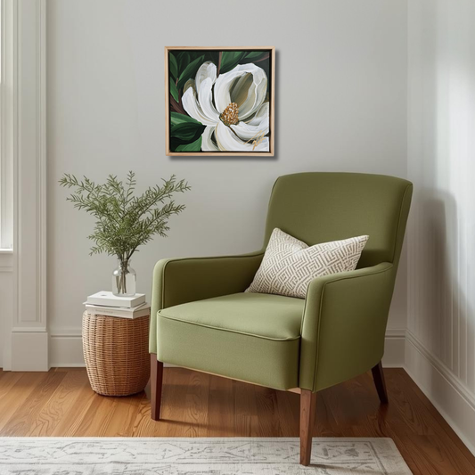 "Beautiful" 1  Magnolia Flower Painting by Zoe White _ Acrylic on canvas