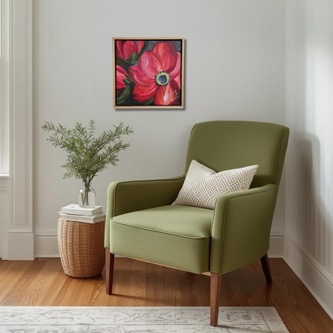 "Your Dreams" #2 _ Anemone Flower Painting by Zoe White _ Acrylic on canvas
