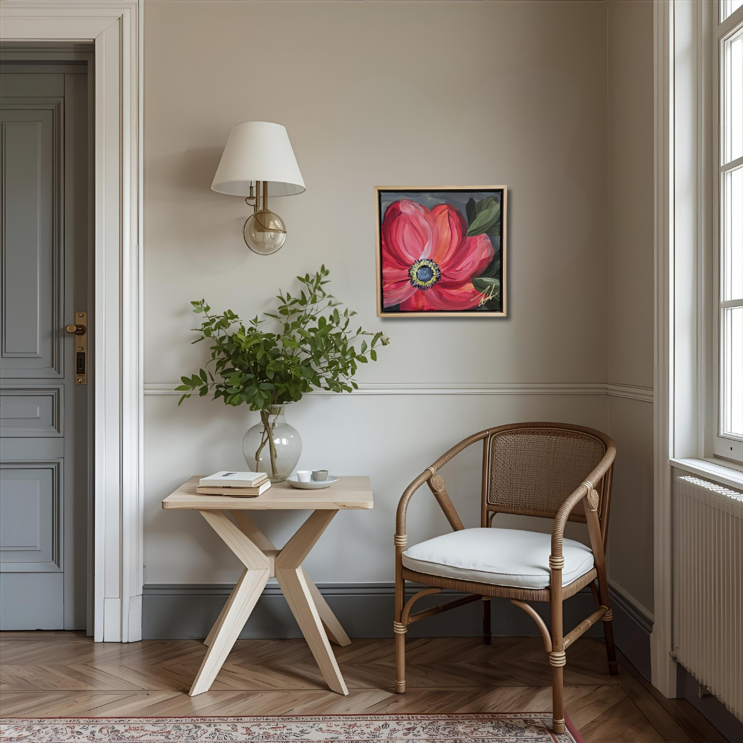 "Your Dreams" #1 _ Anemone Flower Painting by Zoe White _ Acrylic on canvas