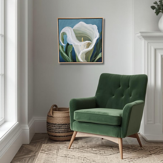 "Elegant" #2 Calla Lily Flower Painting by Zoe White _ Acrylic on canvas