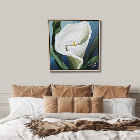 "Elegant" #3 Calla Lily Flower Painting by Zoe White _ Acrylic on canvas