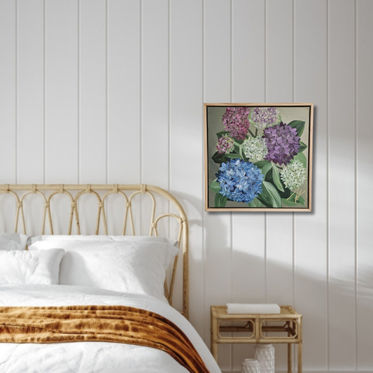 🔴SOLD "Legacy" #2 _ Hydrangeas Flower Painting by Zoe White _ Acrylic on canvas
