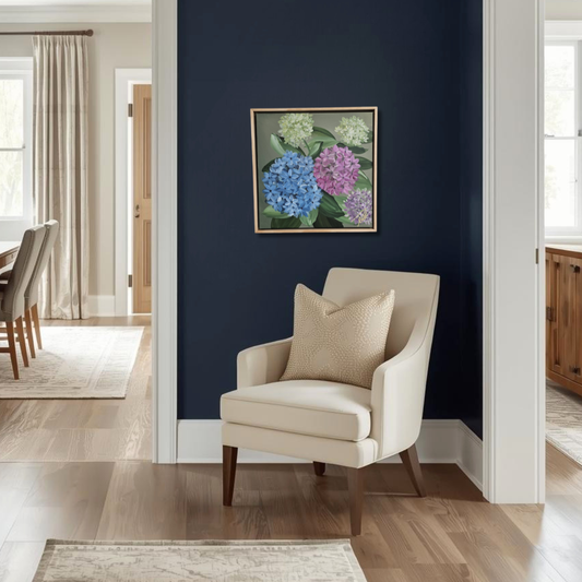 🔴SOLD "Legacy" #1_ Hydrangeas Flower Painting by Zoe White _ Acrylic on canvas