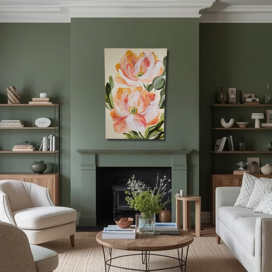 SALE 50% - Purpose #1 _ Poppy Flower Painting by Zoe White _ Acrylic on canvas