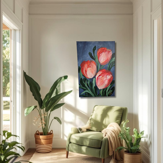 SAL 50% - Embrace _ Tulip Flower Painting by Zoe White _ Acrylic on canvas