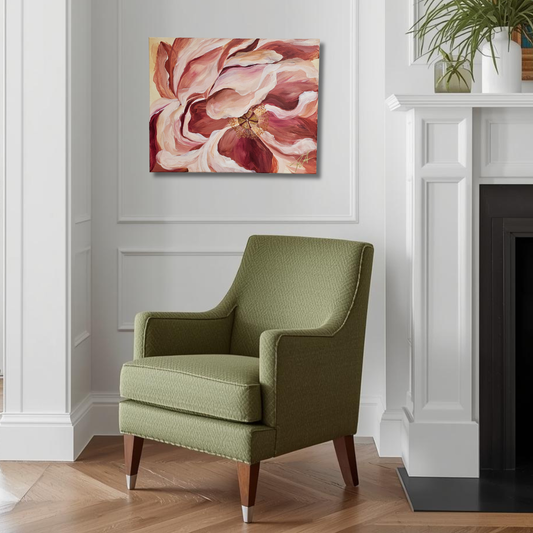 SALE 50% - Believe Collection #1 _ Peony Flower Painting by Zoe White _ Acrylic on canvas