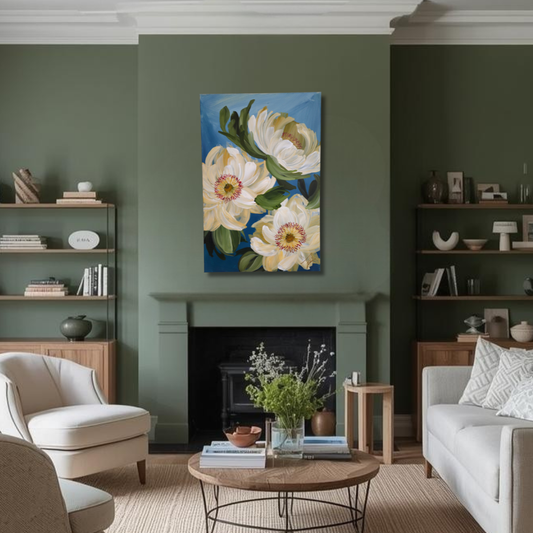 SALE 50% - "Steadfast" _ Heirloom Rose Painting by Zoe White _ Acrylic on canvas