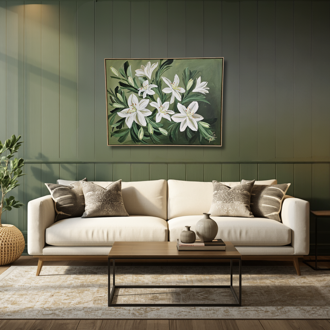 "Journey"  _ Casa Blanca Lily Flower Painting_ Zoe White Art
