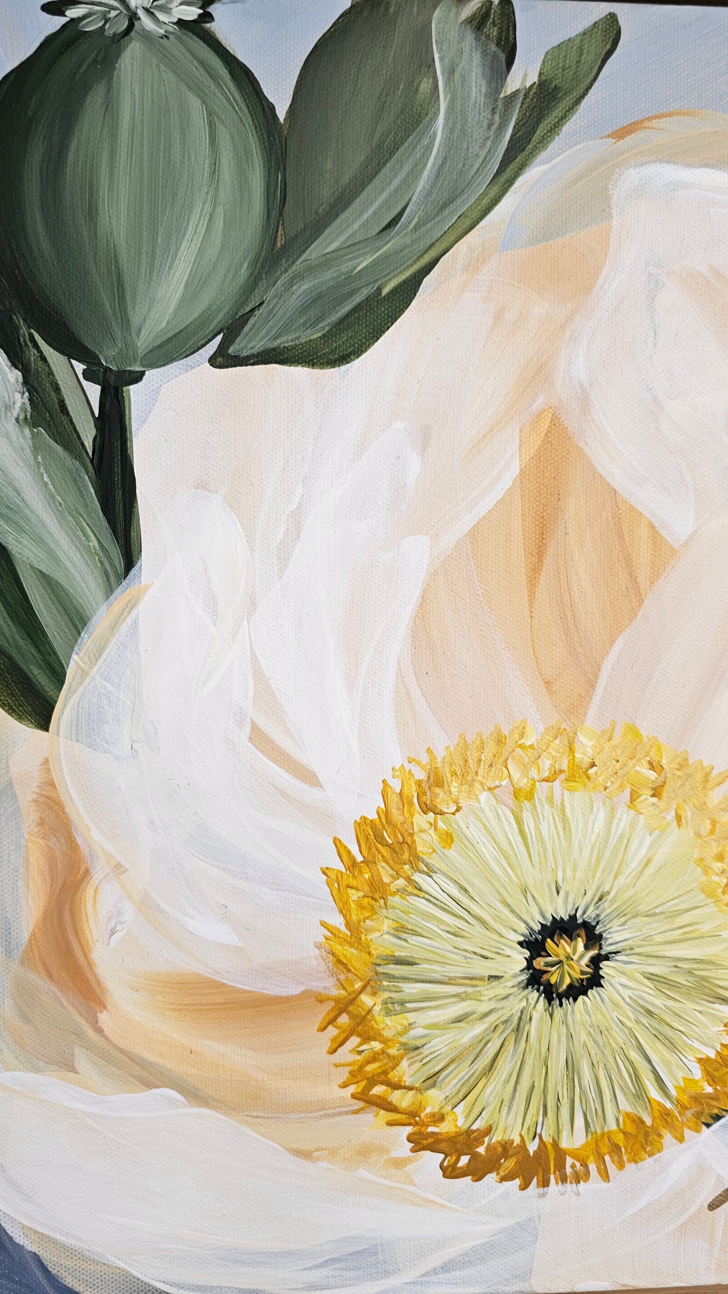 "Keep Dreaming" 1 Poppy Flower Painting by Zoe White _ Acrylic on canvas
