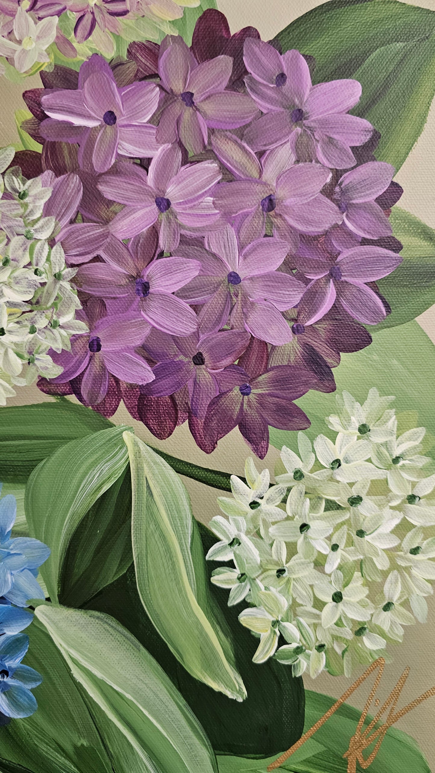 "Legacy" #2 _ Hydrangeas Flower Painting by Zoe White _ Acrylic on canvas