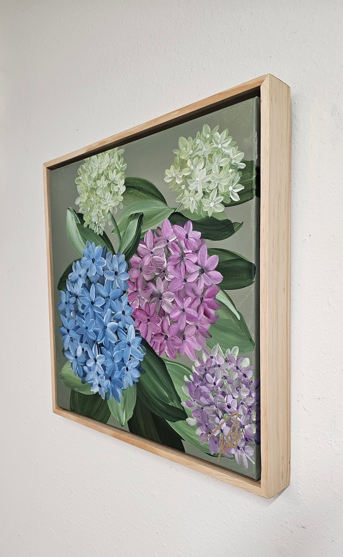 "Legacy" #1_ Hydrangeas Flower Painting by Zoe White _ Acrylic on canvas