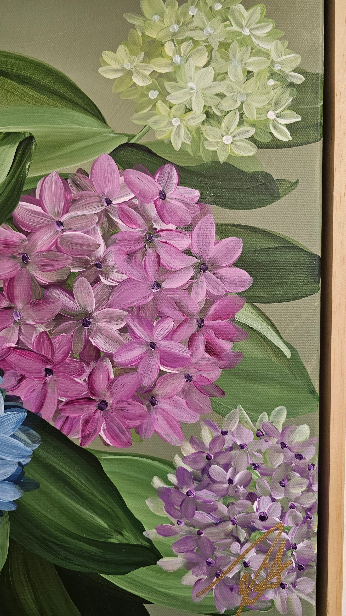 "Legacy" #1_ Hydrangeas Flower Painting by Zoe White _ Acrylic on canvas