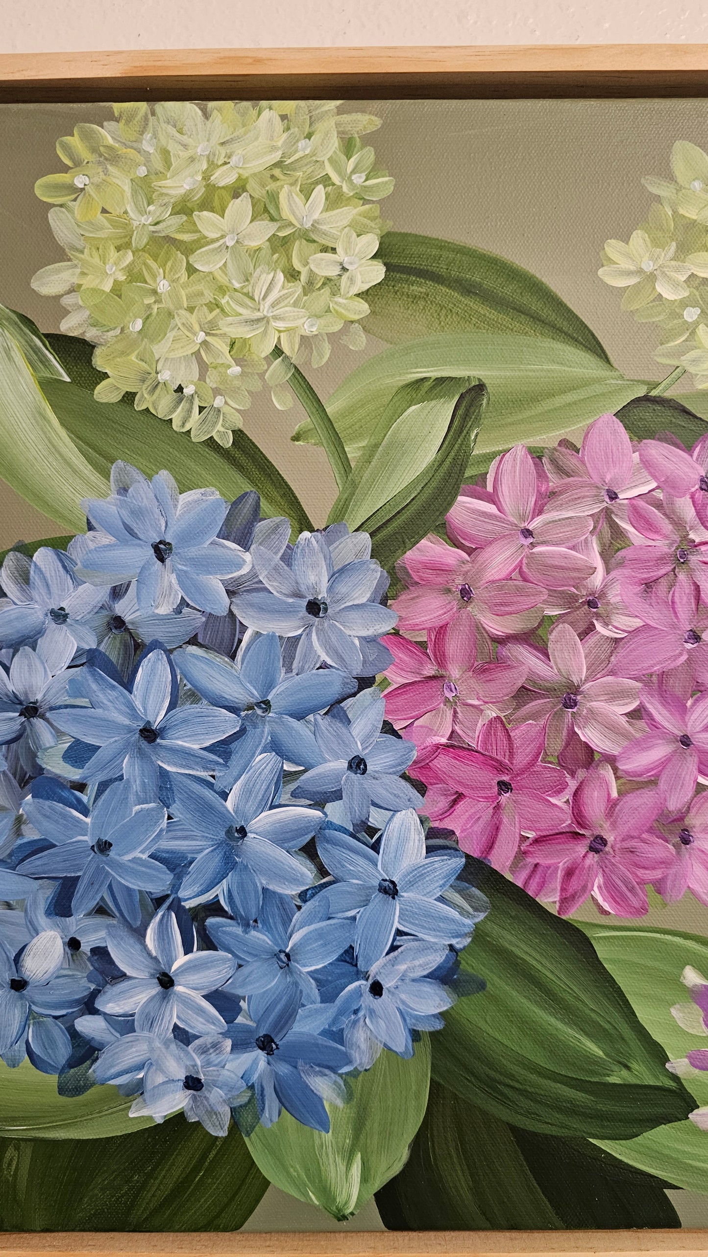 "Legacy" #1_ Hydrangeas Flower Painting by Zoe White _ Acrylic on canvas