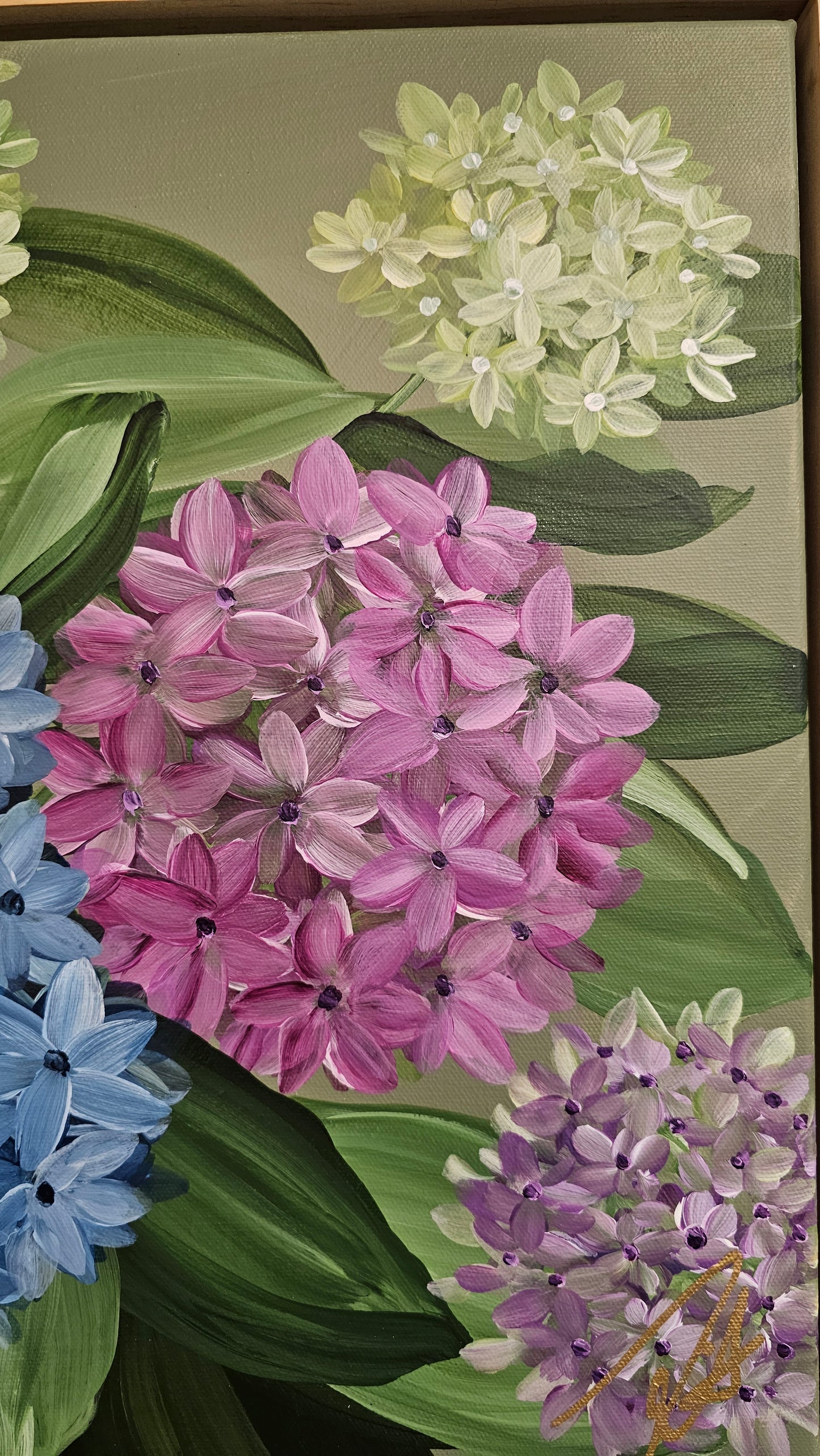 "Legacy" #1_ Hydrangeas Flower Painting by Zoe White _ Acrylic on canvas