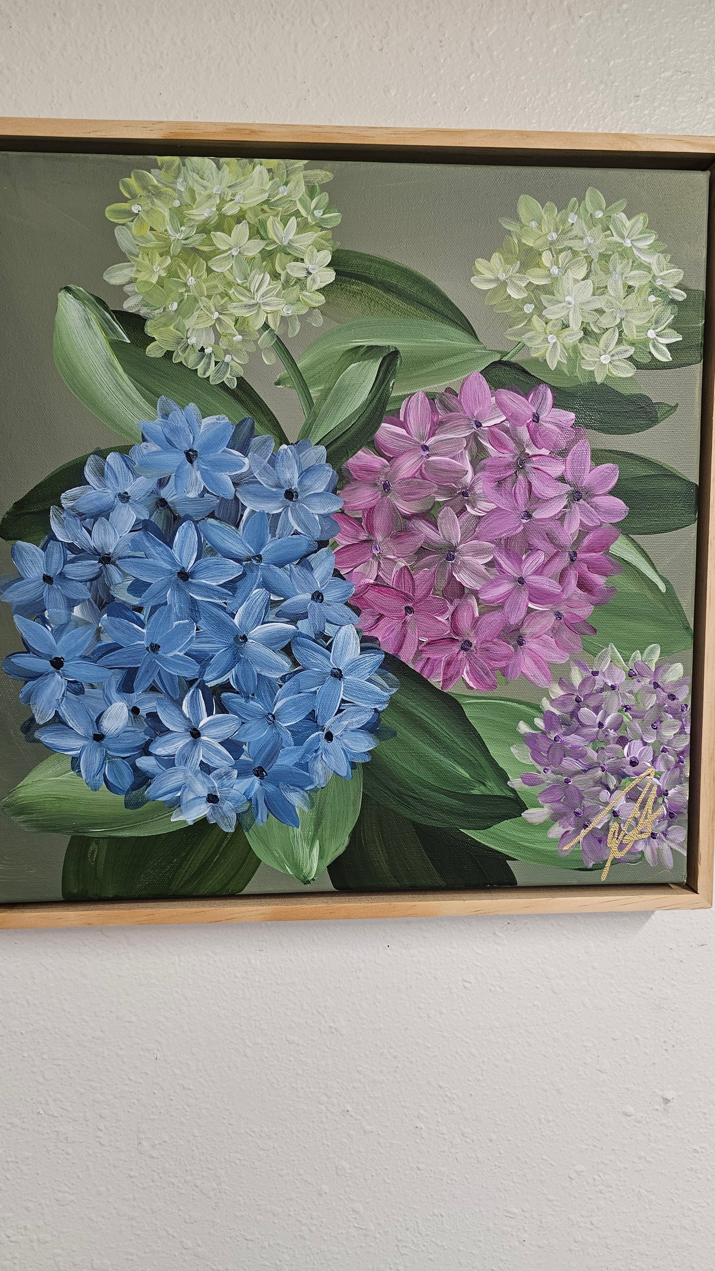 "Legacy" #1_ Hydrangeas Flower Painting by Zoe White _ Acrylic on canvas