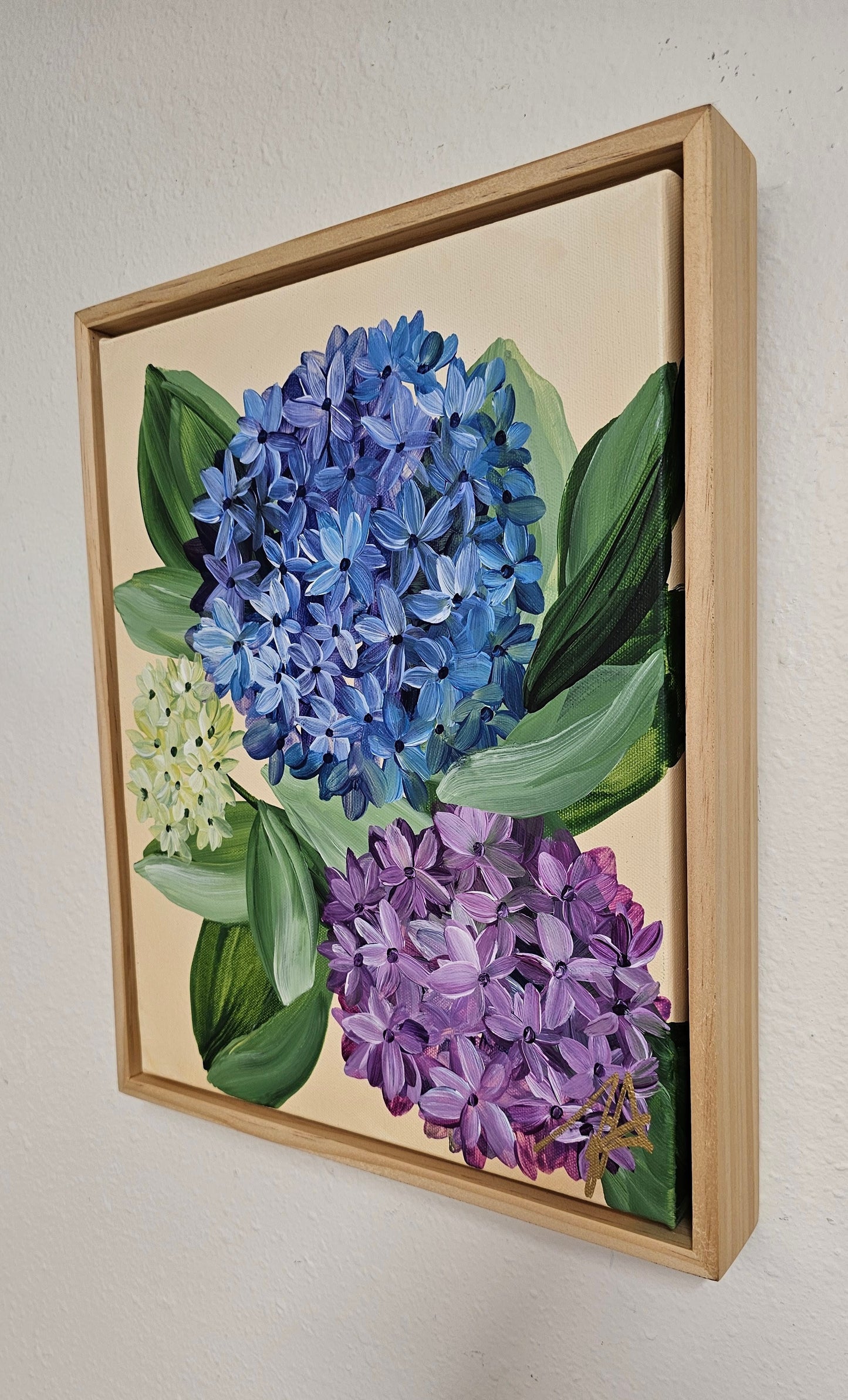 "Legacy" 4 Hydrangeas Flower Painting by Zoe White _ Acrylic on canvas