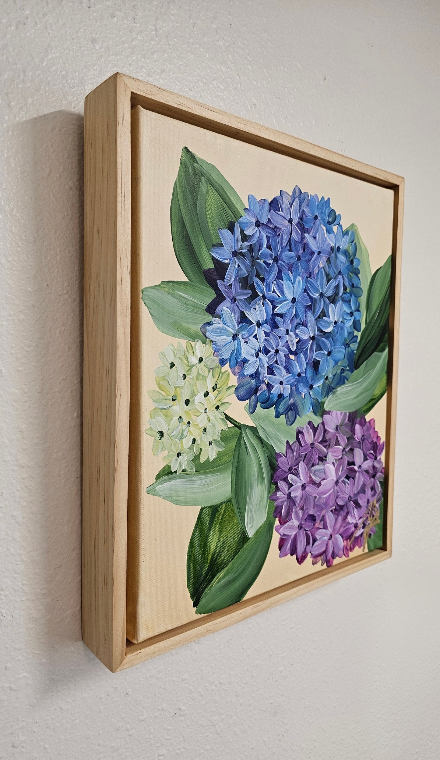 "Legacy" 4 Hydrangeas Flower Painting by Zoe White _ Acrylic on canvas