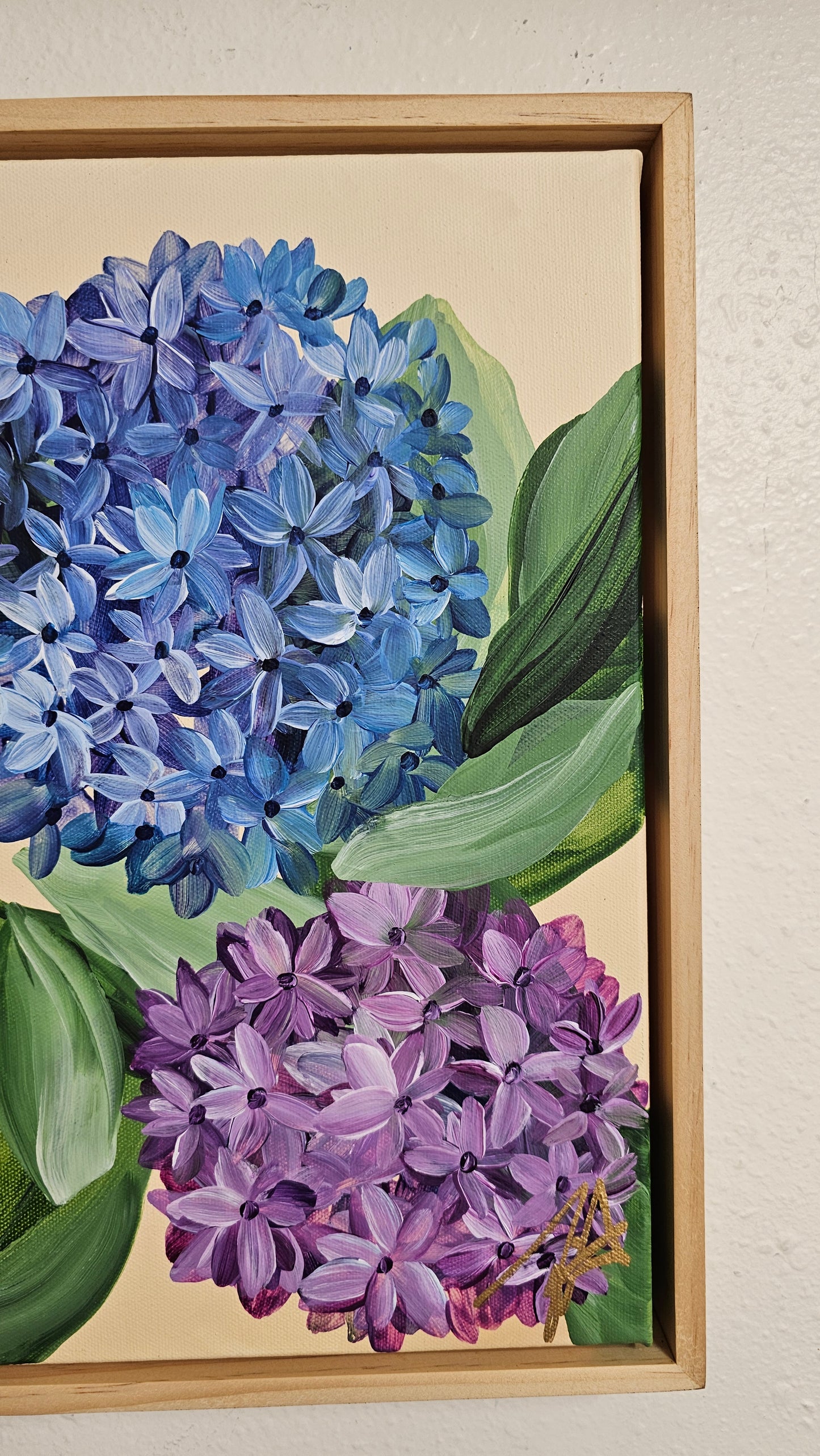 "Legacy" 4 Hydrangeas Flower Painting by Zoe White _ Acrylic on canvas