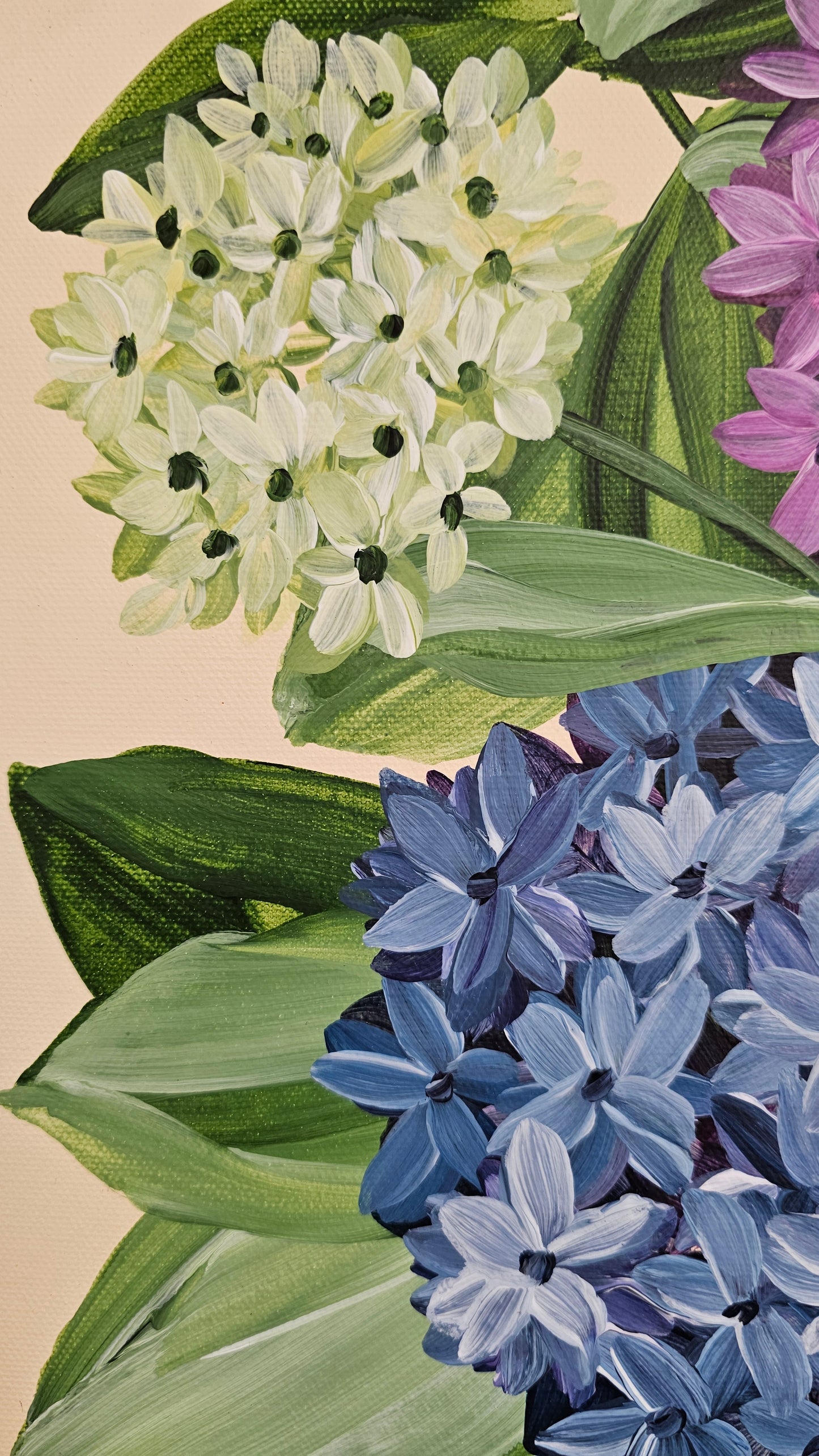"Legacy" Hydrangeas Flower Painting by Zoe White _ Acrylic on canvas