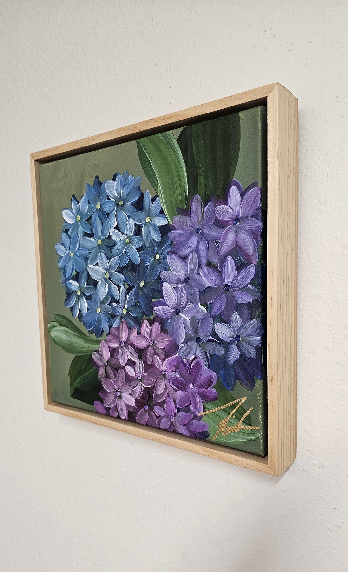 "Legacy" 5_ 12x12 hydrangeas Flower Painting by Zoe White _ Acrylic on canvas