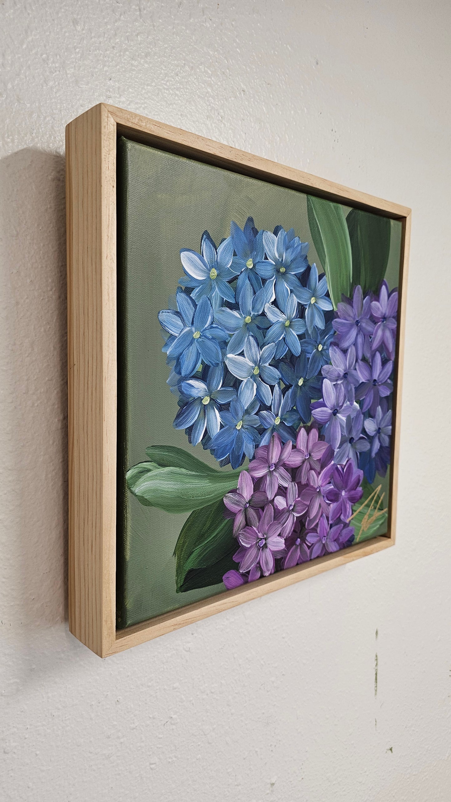 "Legacy" 5_ 12x12 hydrangeas Flower Painting by Zoe White _ Acrylic on canvas