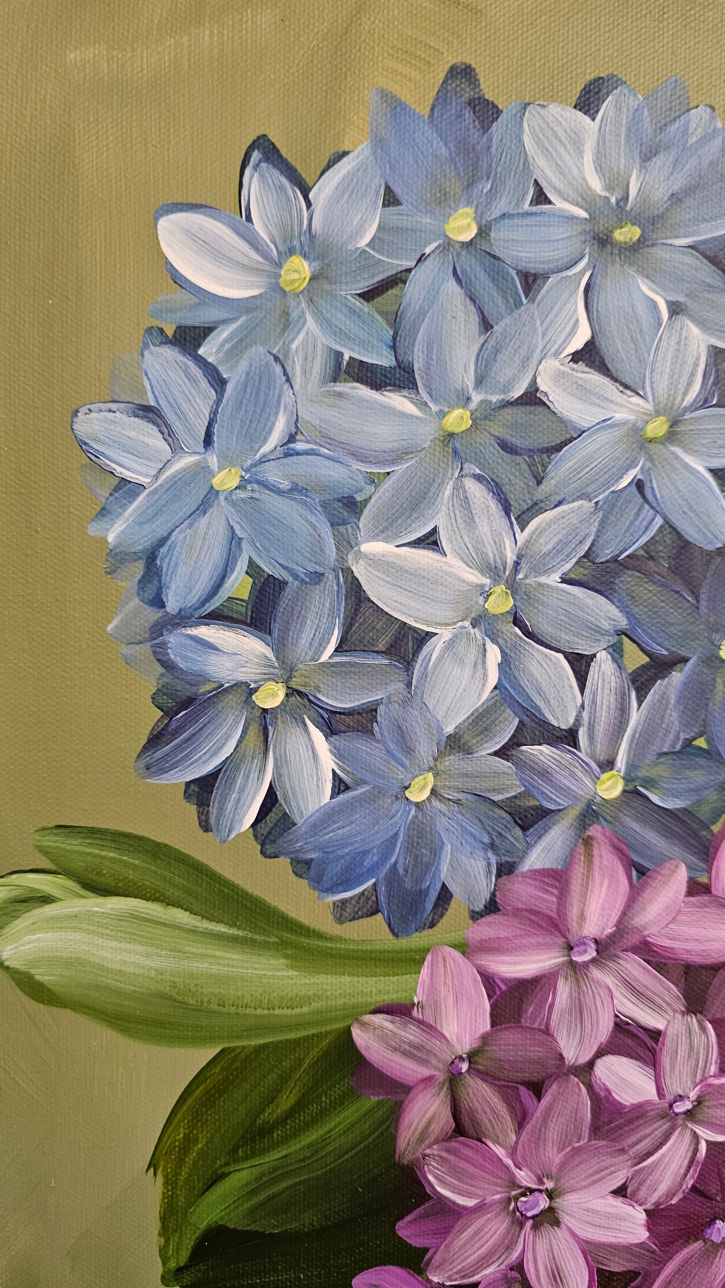 "Legacy" 5_ 12x12 hydrangeas Flower Painting by Zoe White _ Acrylic on canvas
