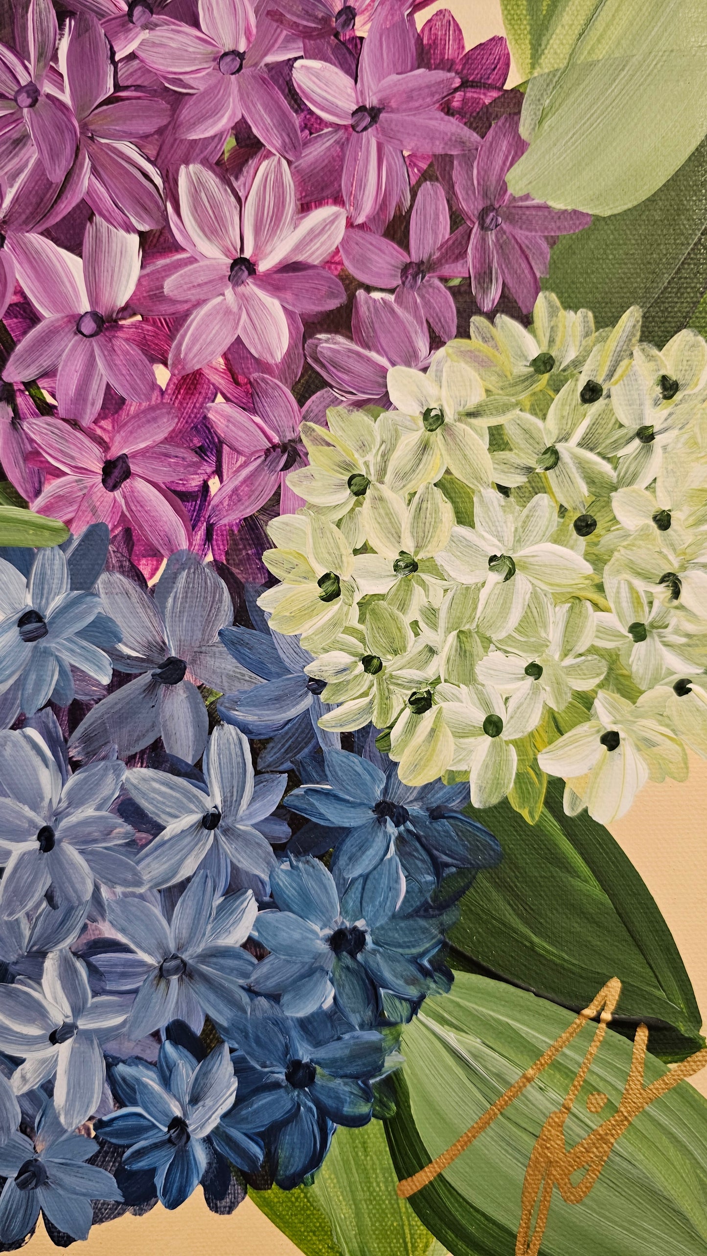 "Legacy" Hydrangeas Flower Painting by Zoe White _ Acrylic on canvas