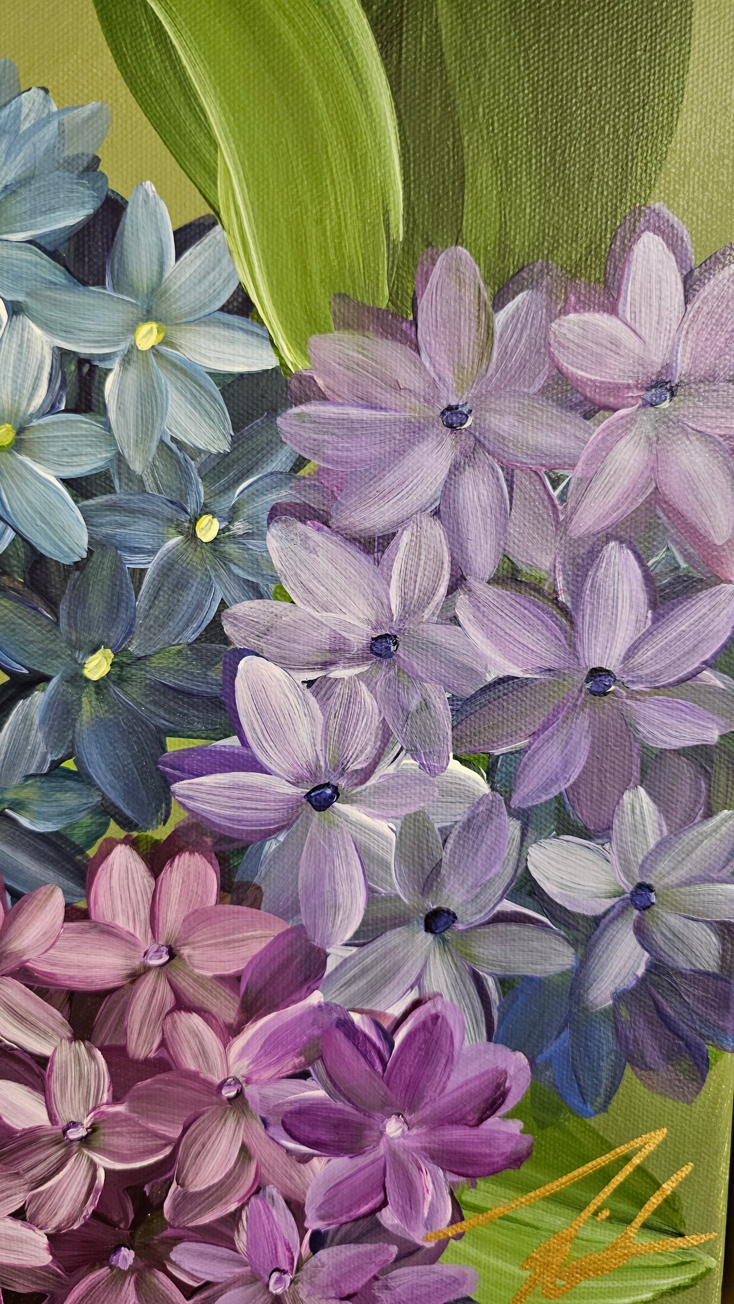 "Legacy" 5_ 12x12 hydrangeas Flower Painting by Zoe White _ Acrylic on canvas