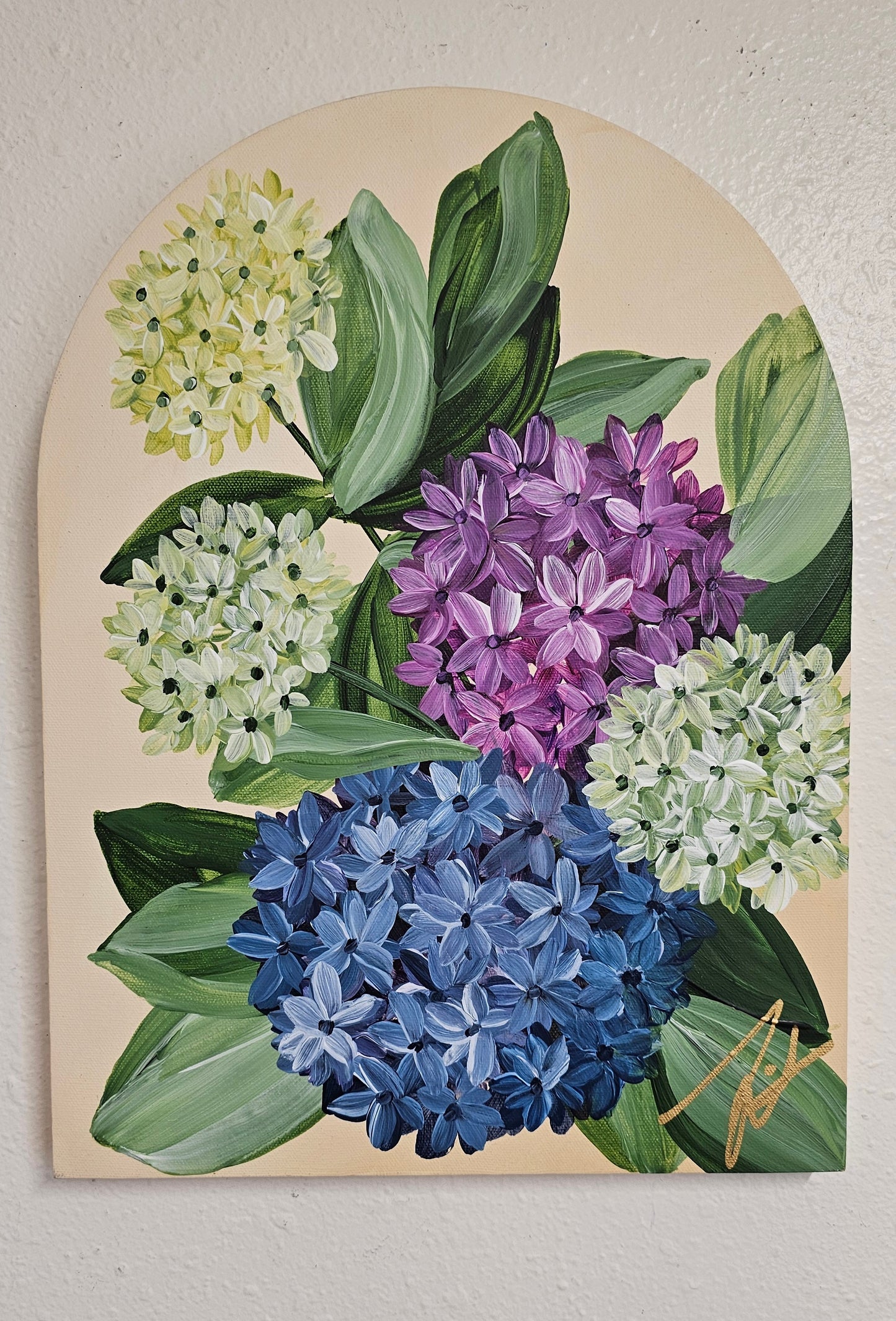 "Legacy" Hydrangeas Flower Painting by Zoe White _ Acrylic on canvas