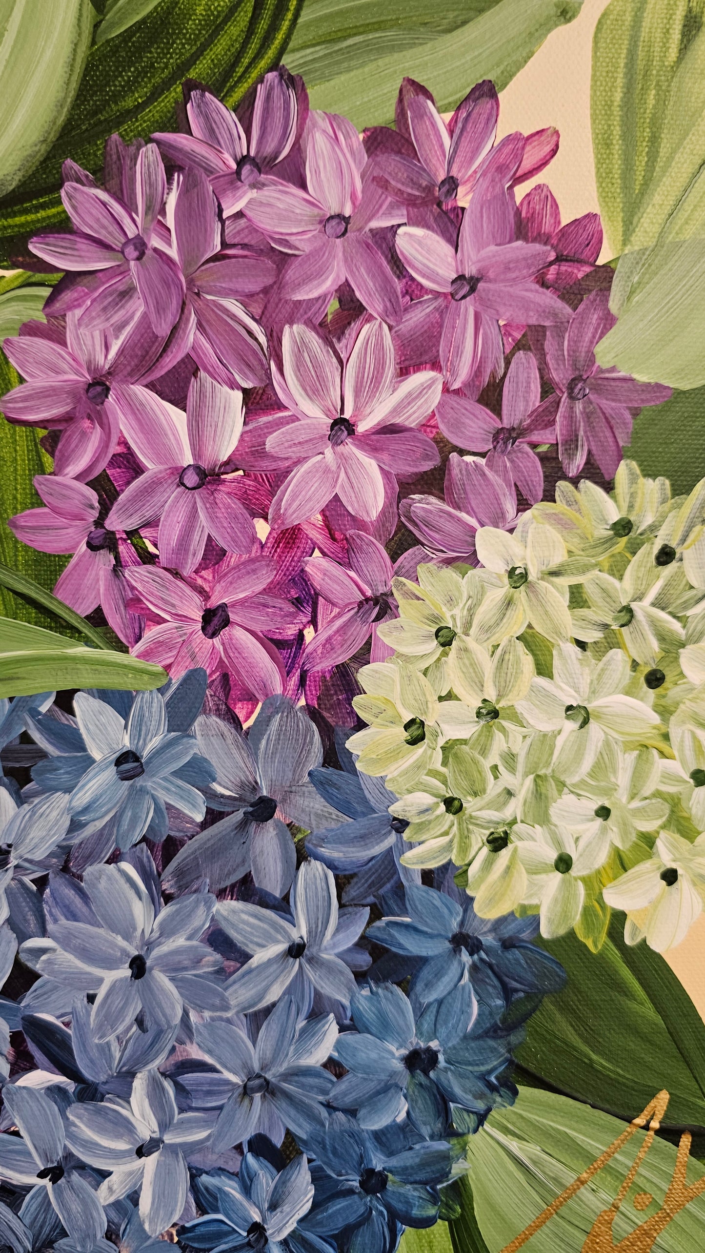 "Legacy" Hydrangeas Flower Painting by Zoe White _ Acrylic on canvas