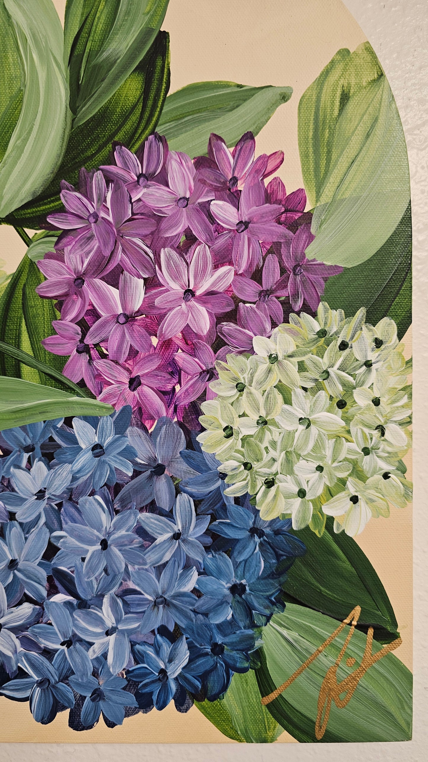 "Legacy" Hydrangeas Flower Painting by Zoe White _ Acrylic on canvas